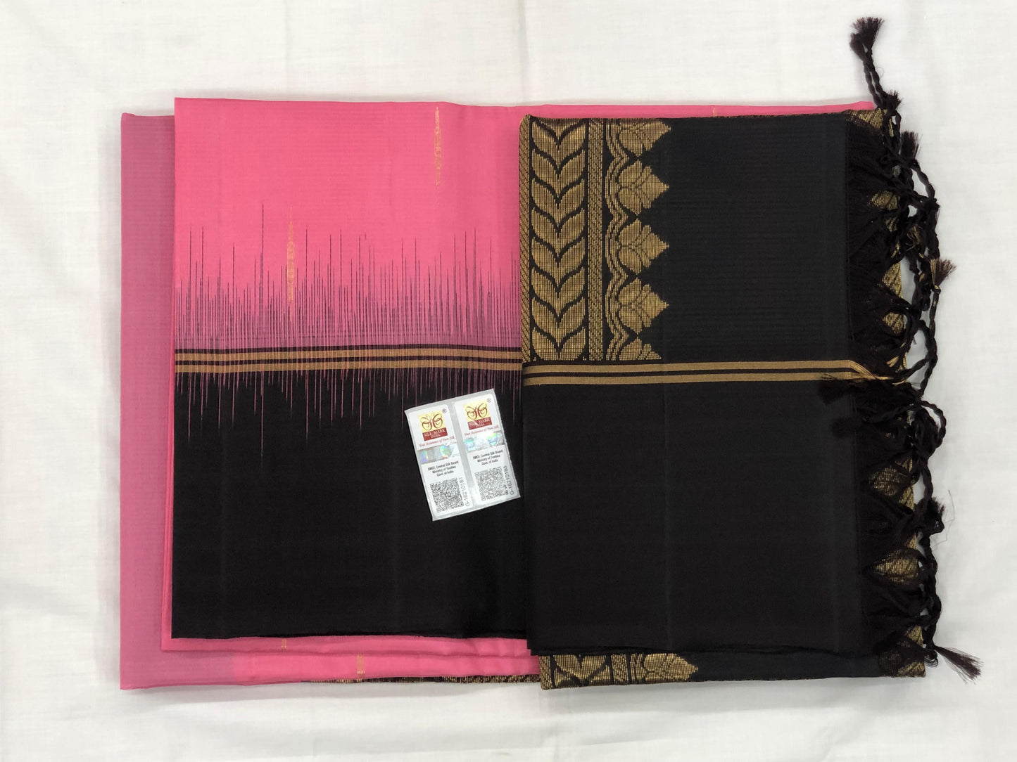 Pattu Soft Silk Indian Saree Pure Silk Sari Pink Brown SS47