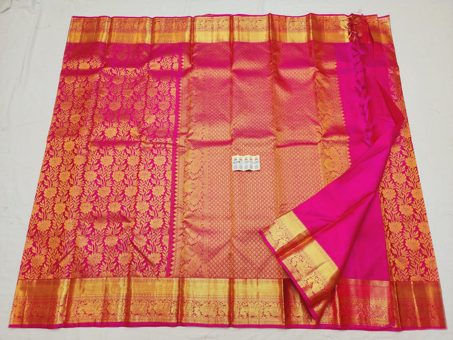 Bridal Kanchipuram Pure Silk Saree Pink & Gold Kanjivaram Sari| SPK118