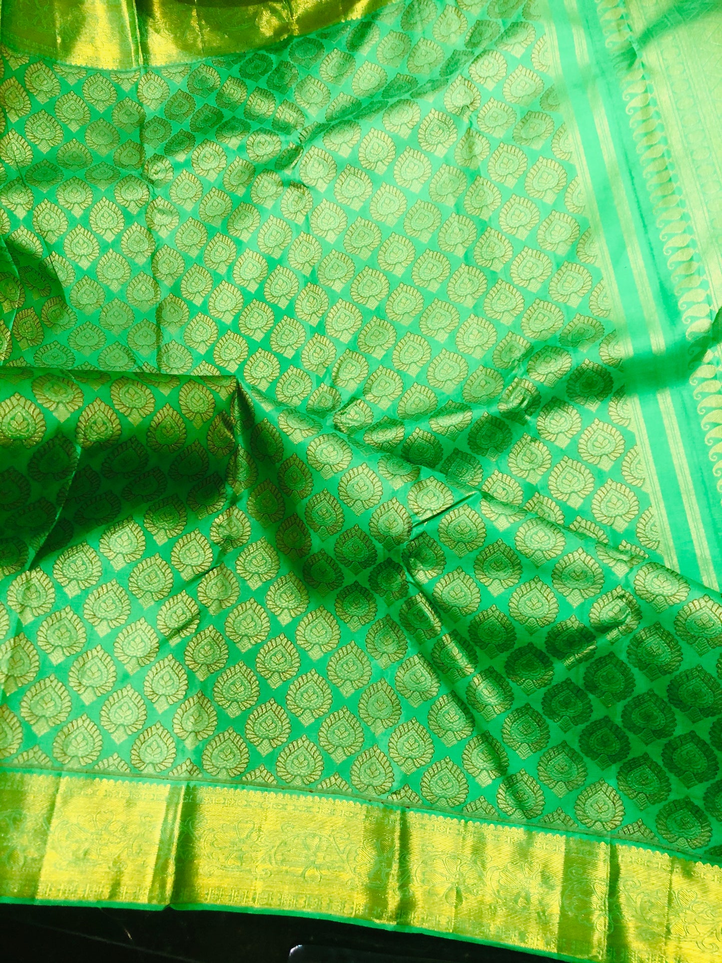 Bridal Kanchipuram Pure Silk Saree Green Kanjivaram Sari| SPK155