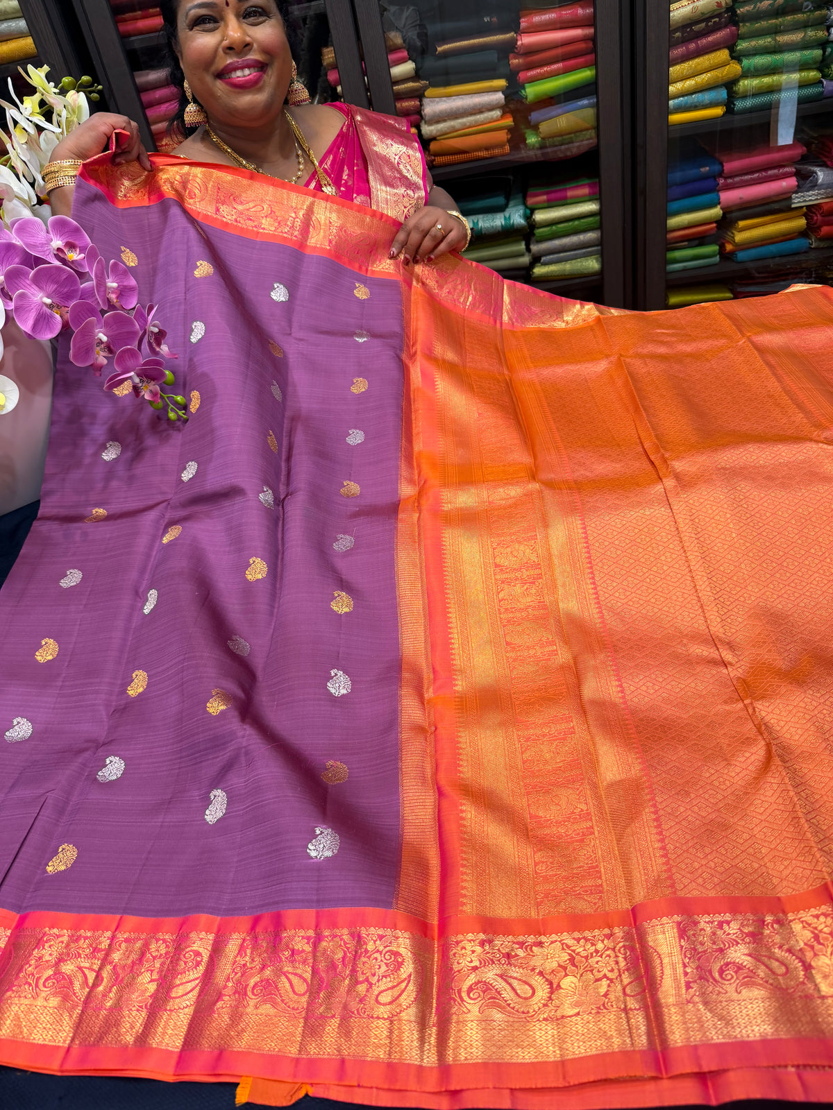 Bridal Kanchipuram Pure Silk Saree Kanjivaram handloom Sari SPK465