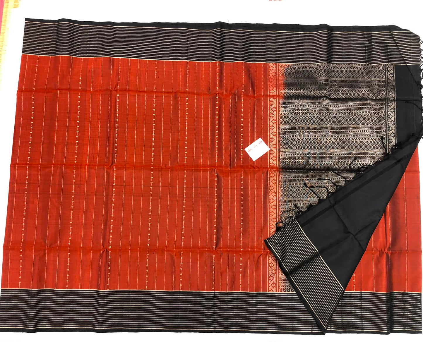 Kanchipuram Pattu Soft Silk Indian Saree Pure Silk Sari Rusty Orange SS31