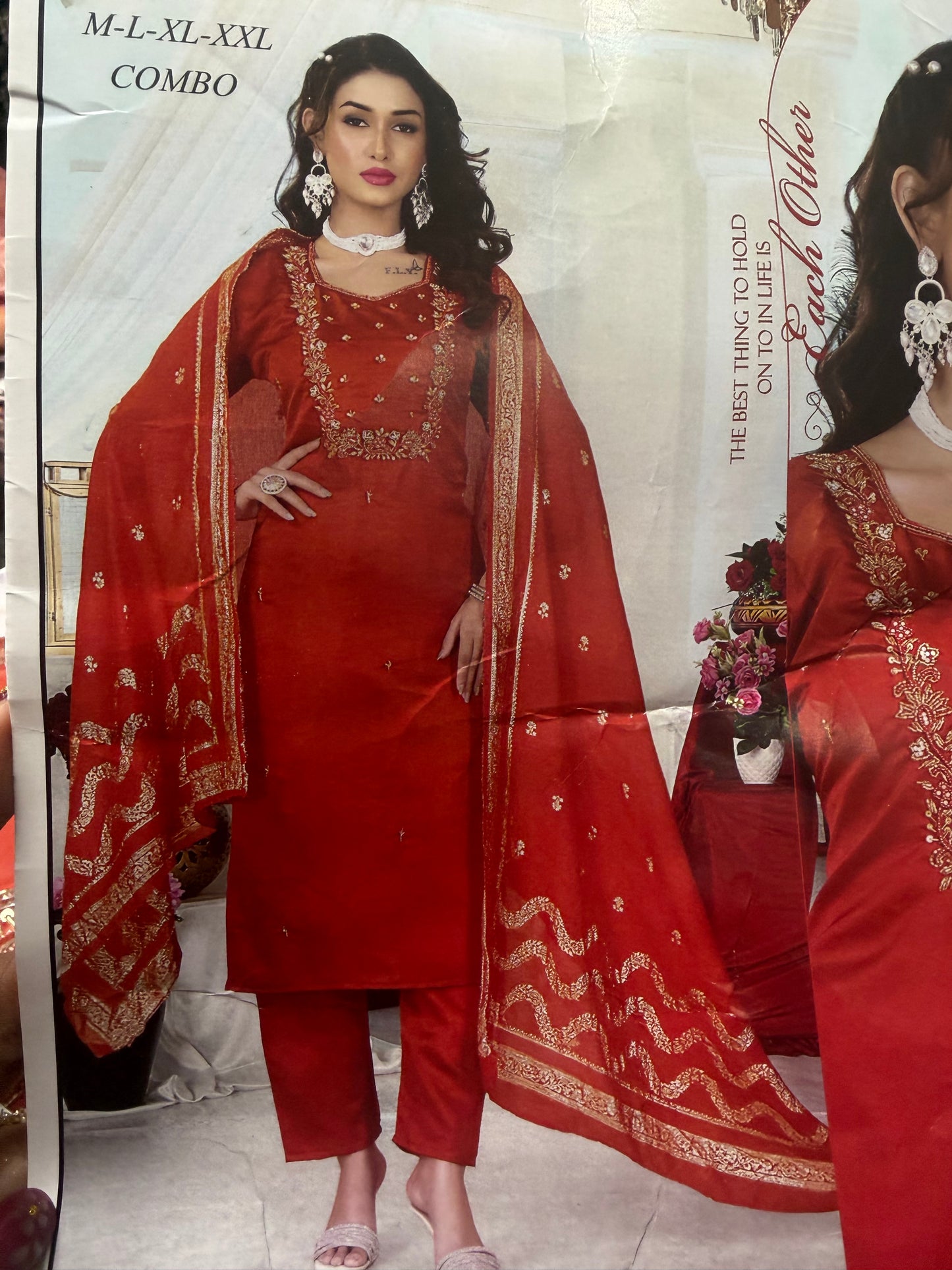 Rusty Orange Indian 3 piece Outfit Salwar Kameez Suit Z4