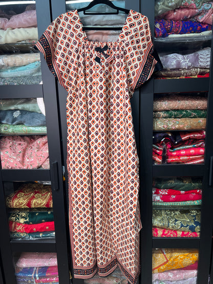 Free size Indian Cotton Nighty Nightgown NI24