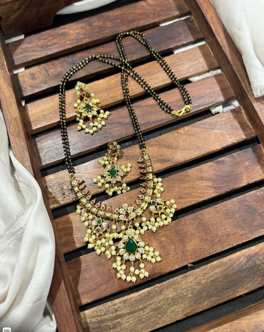 Indian Bridal Necklace & Earrings Jewellery Set Mangalsutra N56