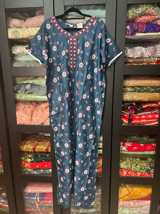 Free size Indian Cotton Nighty Nightgown NI9