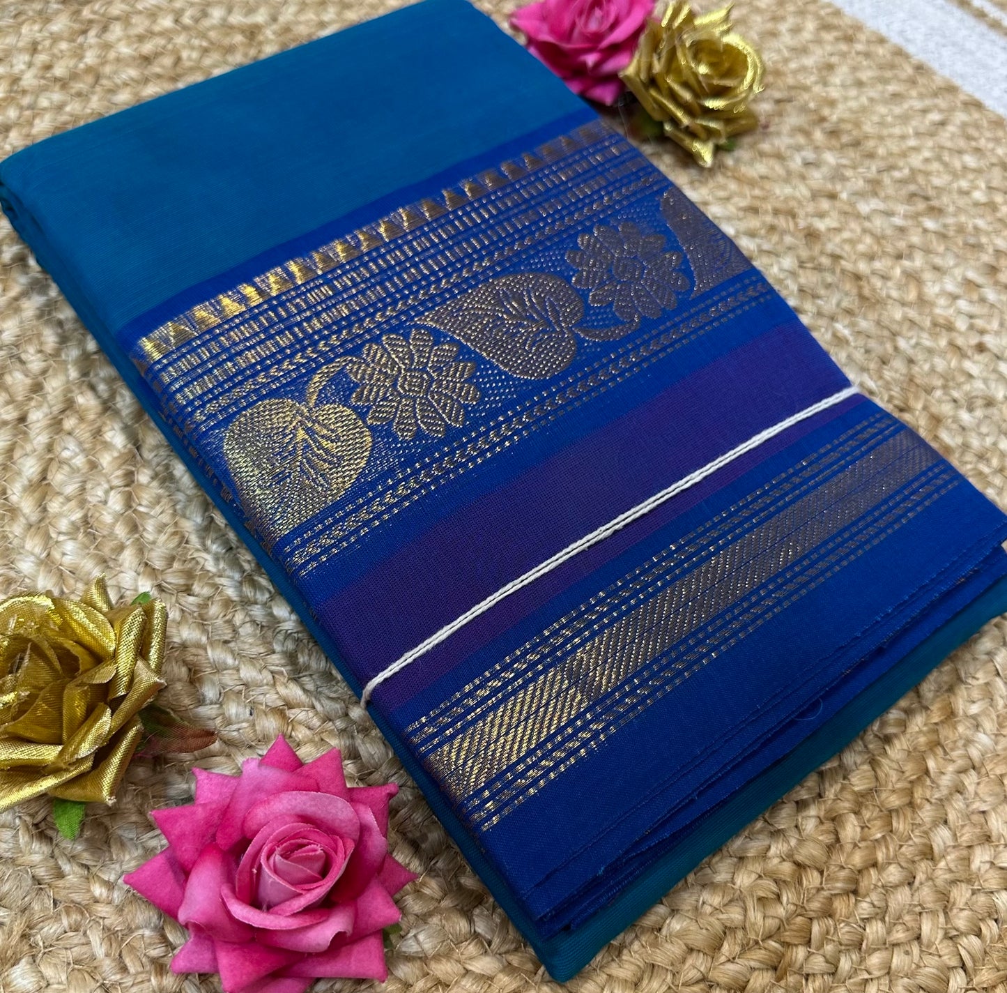 Chettinad Silk Cotton Traditional Kanchi Sari South Indian Saree S142