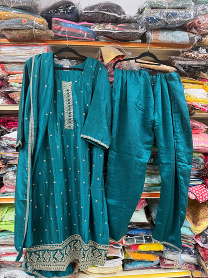 48” 4XL Size 18 Indian Ladies Outfit Teal Salwar Kameez Suit EID SS11