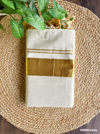 Kerala Vishu Sari Indian Onam Tissue Gold Saree C11