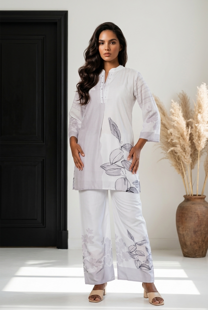 White Indian coord set Outfit Salwar Kameez Suit Z8