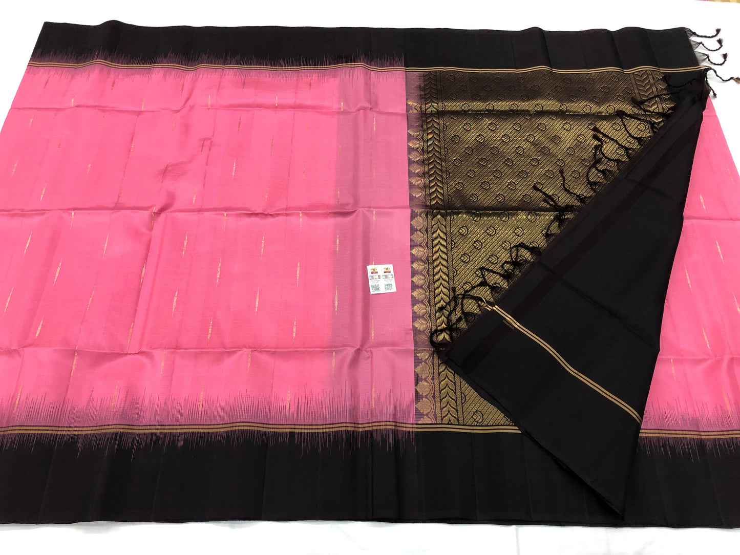 Pattu Soft Silk Indian Saree Pure Silk Sari Pink Brown SS47