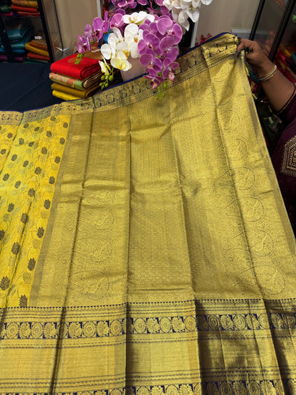 Kanchipuram Pure Silk Saree Bridal Tissue Kanjivaram Sari SPK240