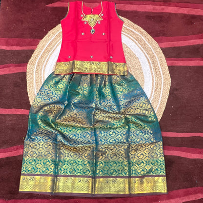 Indian Lehenga Pattu Pavadai Sattai Skirt Top G38