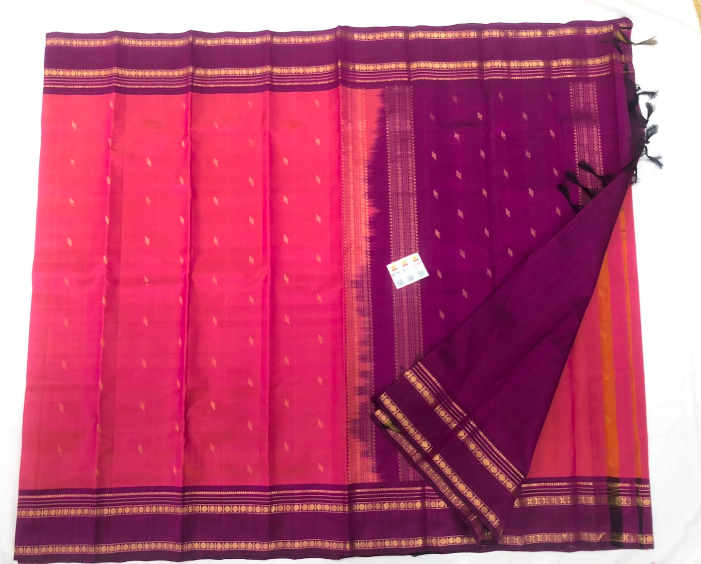 Vintage Kanchipuram Pure Silk Saree Bridal Indian Kanjivaram Sari SPK317