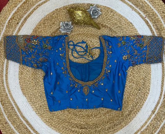 32” XS Size 6 Aari Worked Sari Blouse Indian Saree Top B175