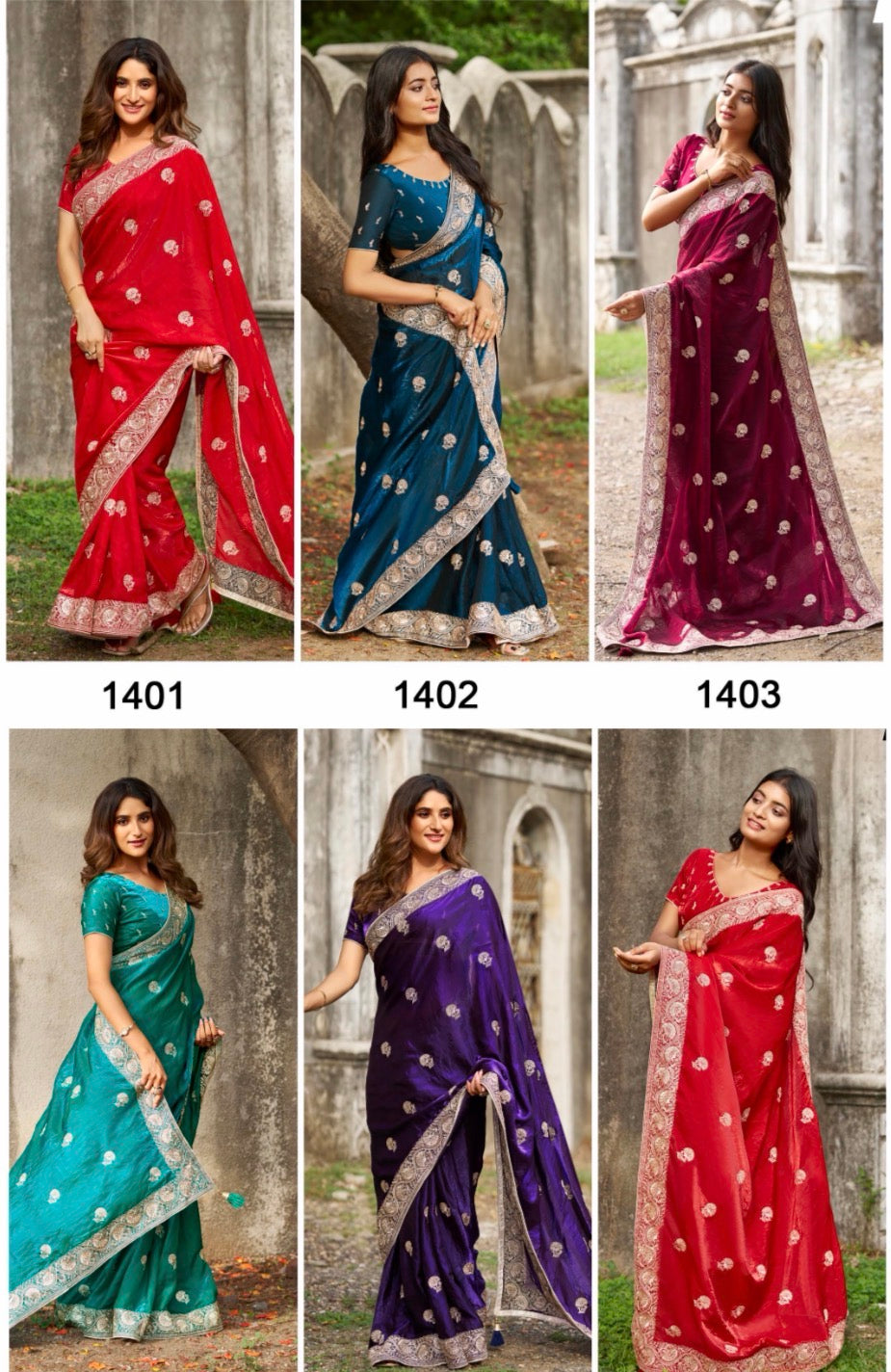 Indian Fancy Party wear Saree Fendi Silk Bollywood Sari C32