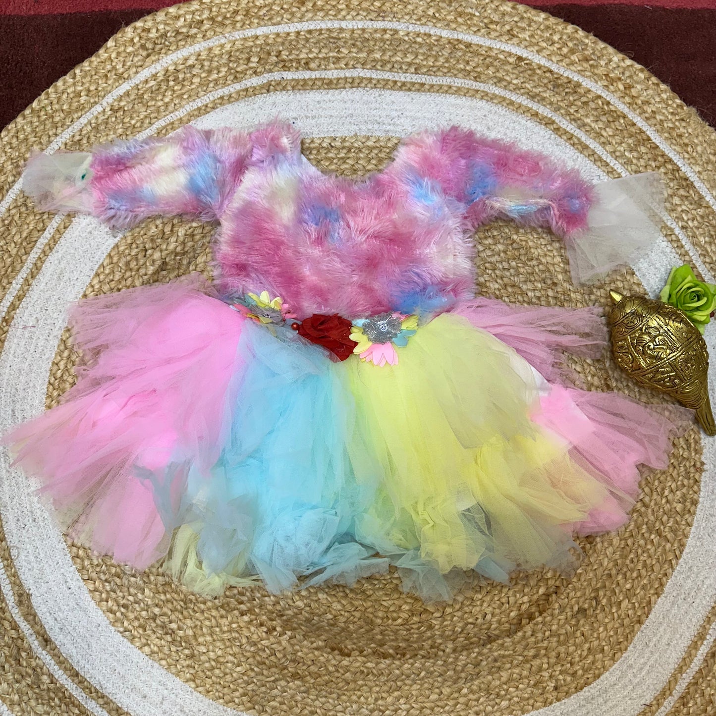 18” Size 1 Indian Party Dress Frock Tutus Rainbow Gown G90