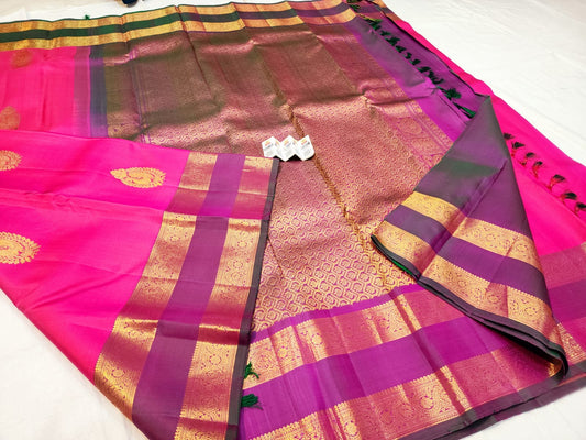 Vintage Kanchipuram Pure Silk Saree Bridal Kanjivaram Sari SPK278
