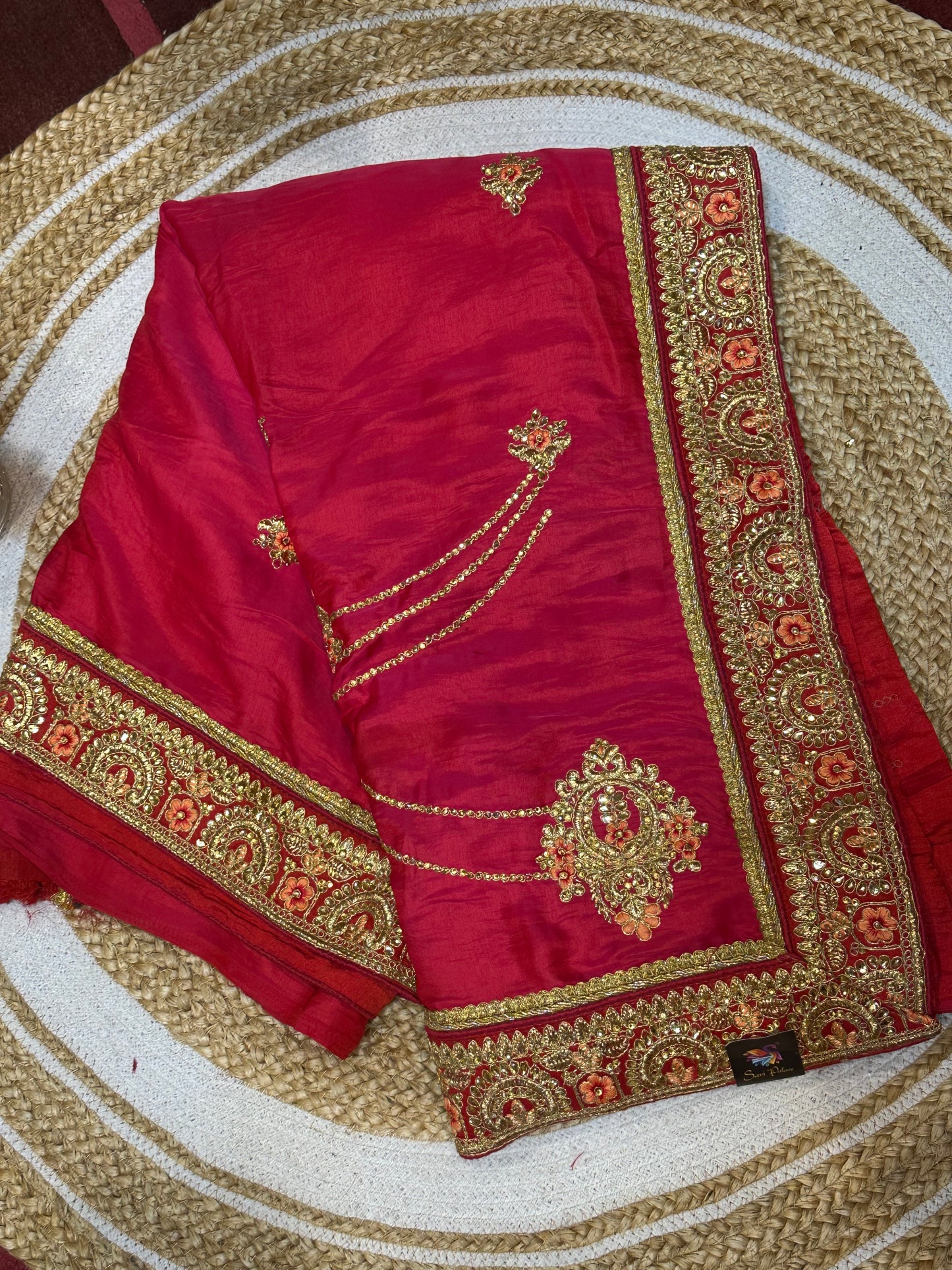 Reddish Pink Fancy Party Sari Indian Saree S38