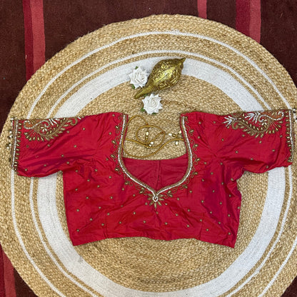 L42” XL Size 12 size Aari Worked Sari Blouse Indian Saree Top Pink B234