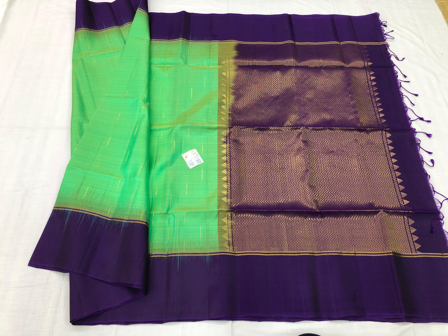 Kanchipuram Pattu Soft Silk Indian Saree Pure Silk Sari Green| SS22
