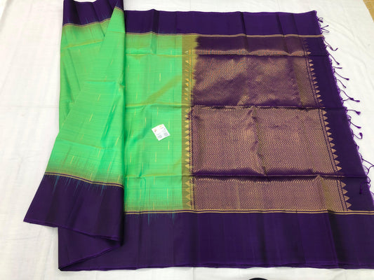 Kanchipuram Pattu Soft Silk Indian Saree Pure Silk Sari Green| SS22