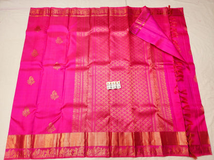 Kanchipuram Pure Silk Saree Bridal Pink Kanjivaram Sari SPK249