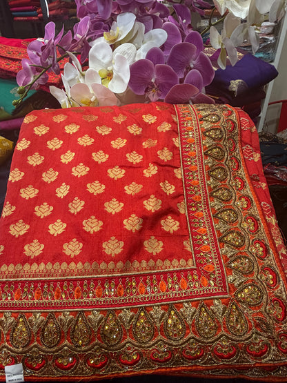 Sari Indian Fancy Party wear Saree Yellow SAR5