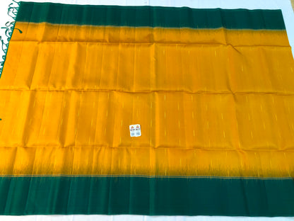 Kanchipuram Pattu Soft Silk Indian Saree Pure Silk Sari Yellow| SS28
