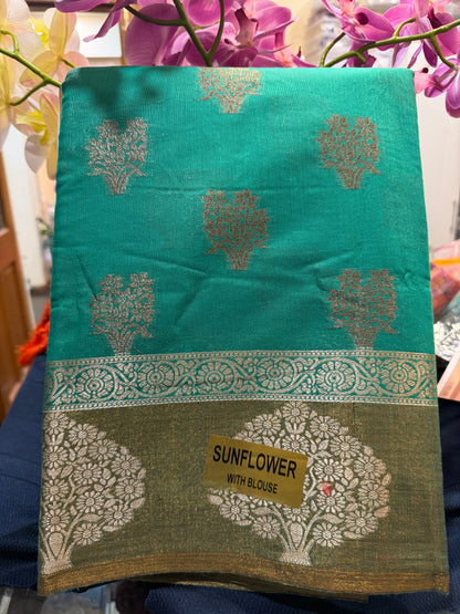 Silk Cotton Sari Indian Fancy Casual wear Saree SAR4