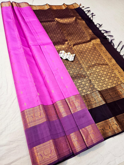 Kanchipuram Pure Silk Saree Bridal Pink Kanjivaram Sari SPK281