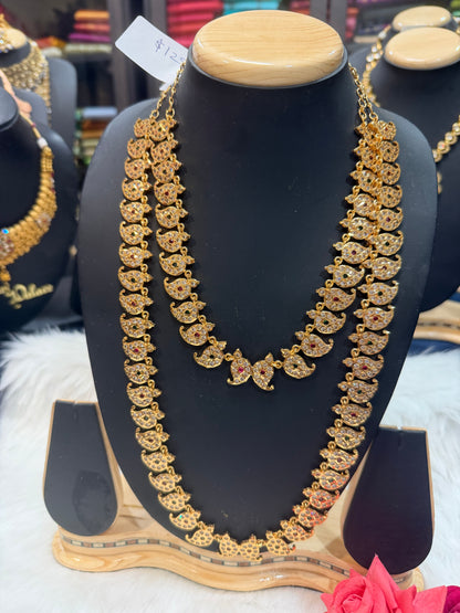 Impon Indian Necklaces combo of short and long Necklaces with Stones N8