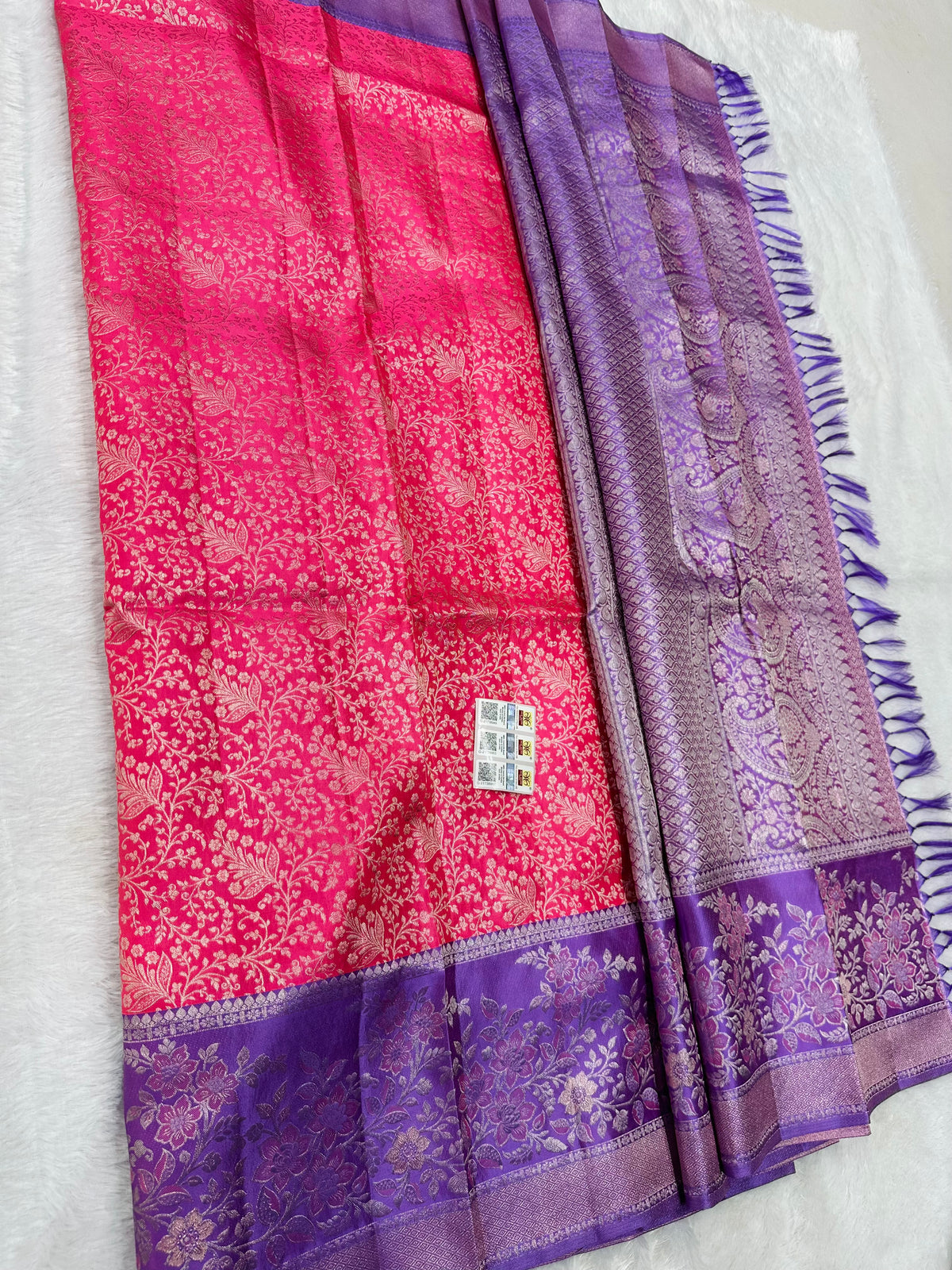 Bridal Kanchipuram Meenakari Pure Silk Saree Kanjivaram Sari SPK474