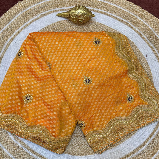Sari Indian Bollywood Designer Fancy Party wear Saree Mango Yellow Z5