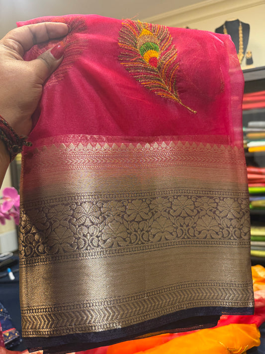 Sari Indian Bollywood Designer Party wear Saree Z11 Col 2 Pink