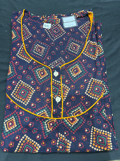 Free size Indian Cotton Nighty Nightgown NI23