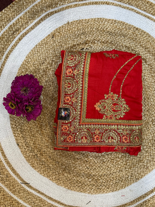 Red Fancy Party Sari Indian Saree S37