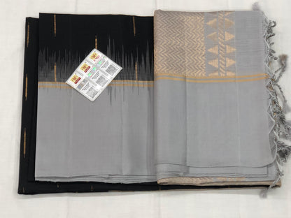 Kanchipuram Pattu Soft Silk Saree Pure Silk Sari Black | SS17