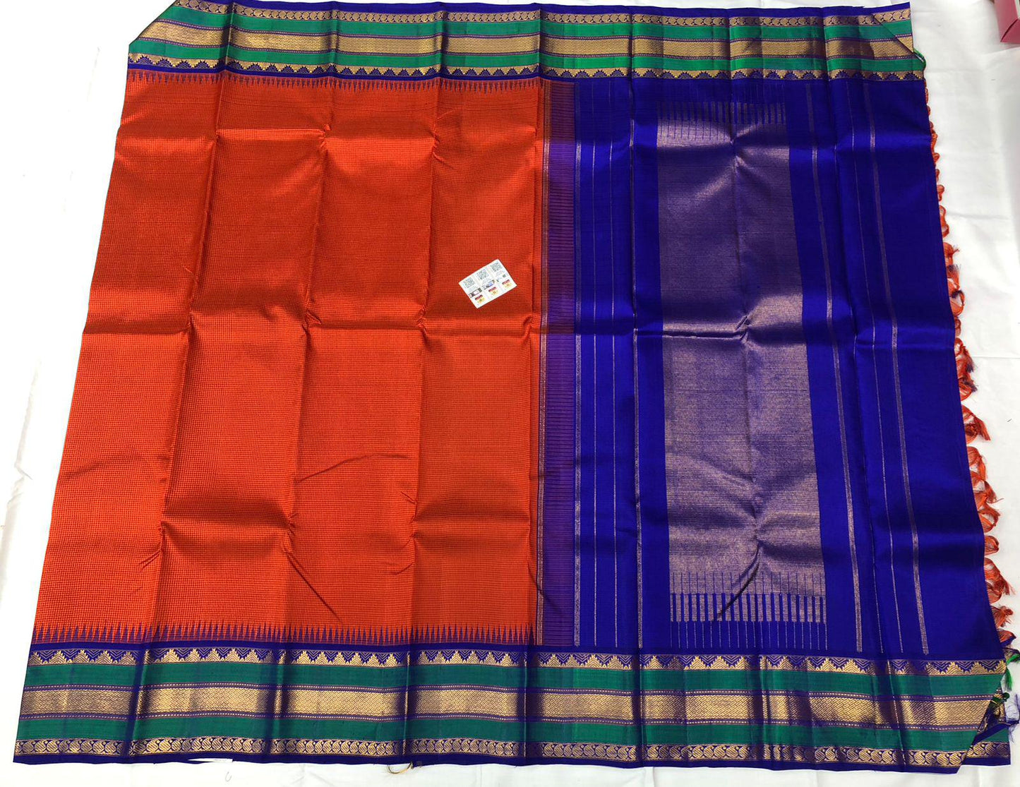 Kanchipuram Pure Silk Sari Handloom Kanjivaram Saree | SPK001