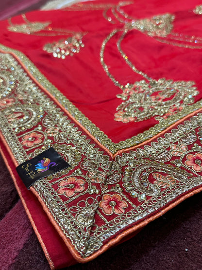 Red Fancy Party Sari Indian Saree S37