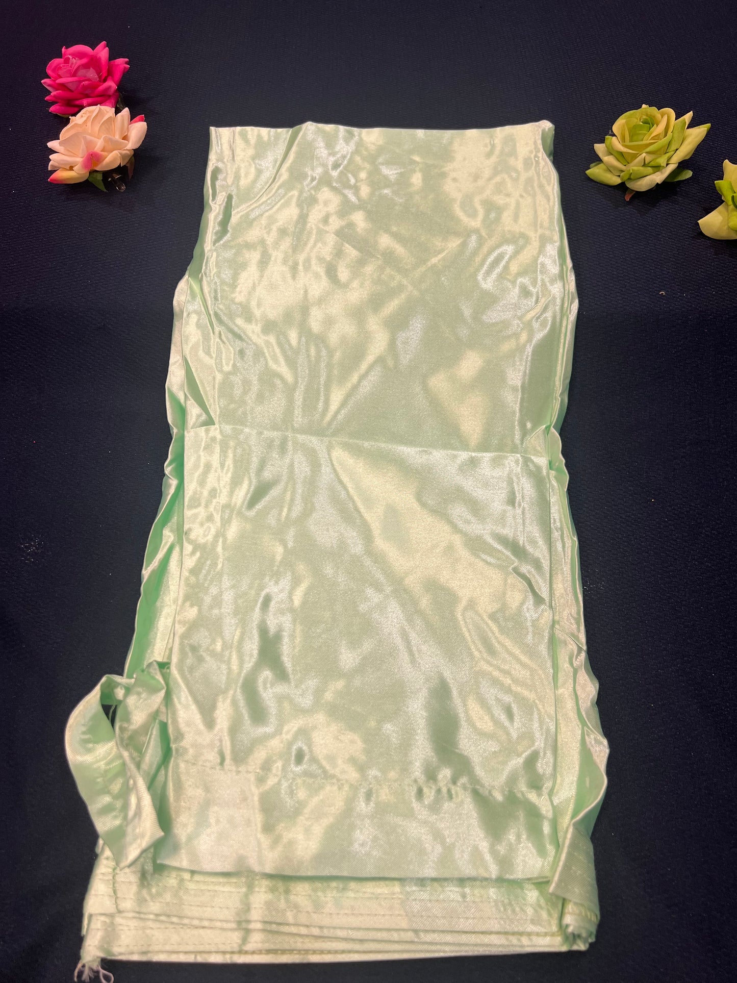 Sari Petticoat Satin Underskirt Saree Skirt Pastel Green P3