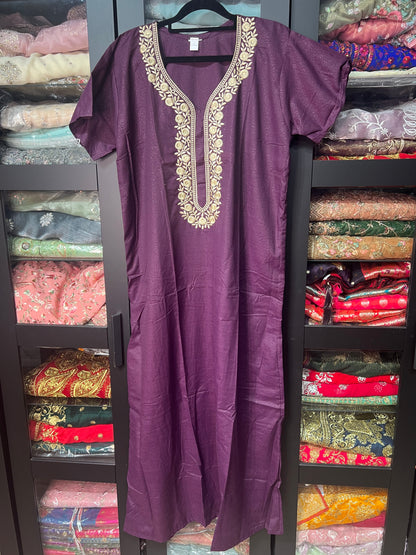 Free size Indian Cotton Nighty Nightgown NI12