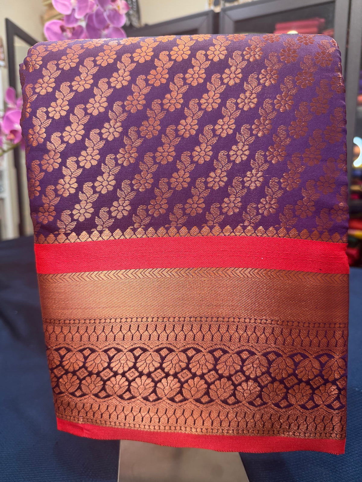 Sari Indian Bollywood Art Silk Purple Diwali Saree Z13 Col 3