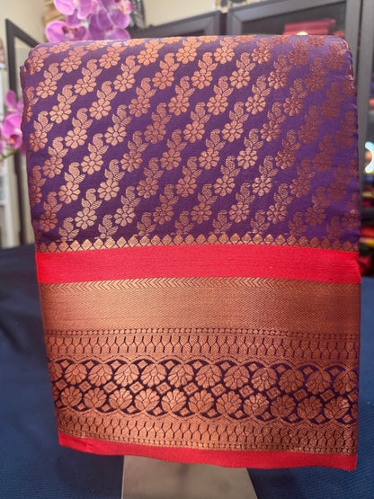 Sari Indian Bollywood Art Silk Purple Diwali Saree Z13 Col 3