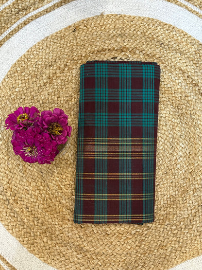 Sungudi Cotton Sari checked Indian Saree S64