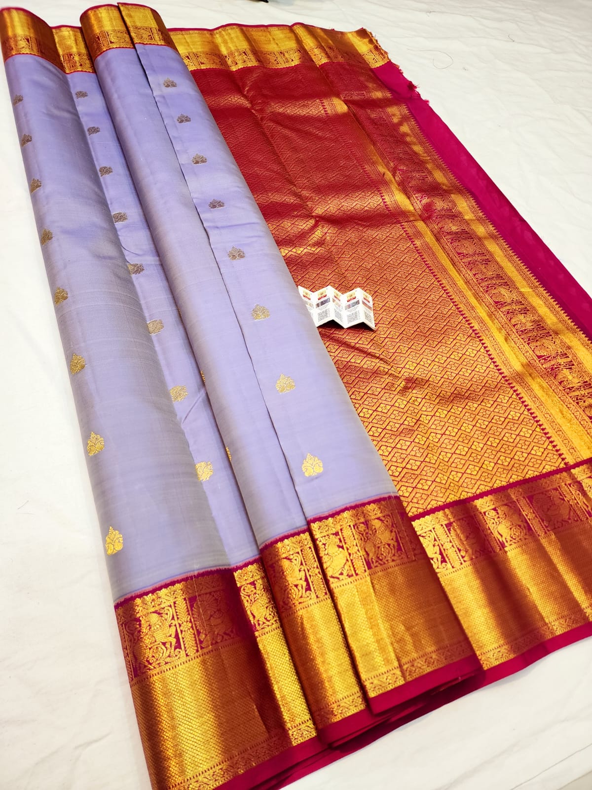 1g Gold Korvai Kanchipuram Pure Silk Saree handloom Kanjivaram Sari| SPK156