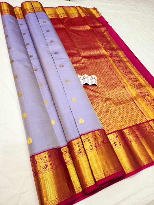 1g Gold Korvai Kanchipuram Pure Silk Saree handloom Kanjivaram Sari| SPK156