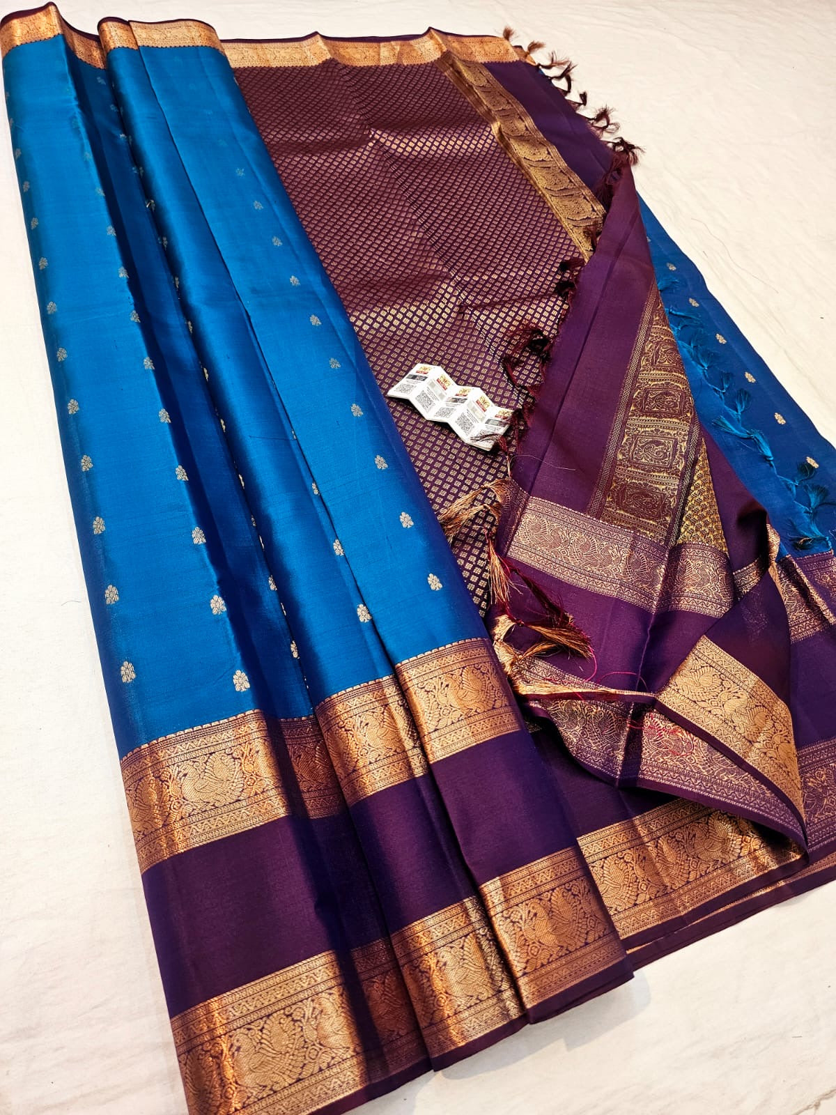 Kanchipuram Pure Silk Saree Bridal Indian Kanjivaram Sari SPK309