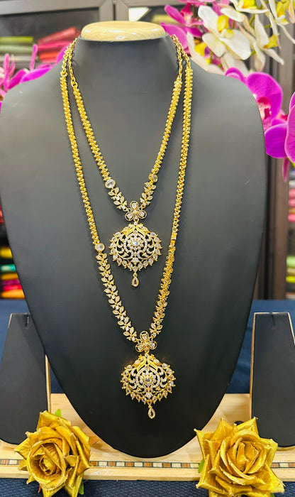 Forming Gold Temple Indian Necklace Addiyal Jewellery N40