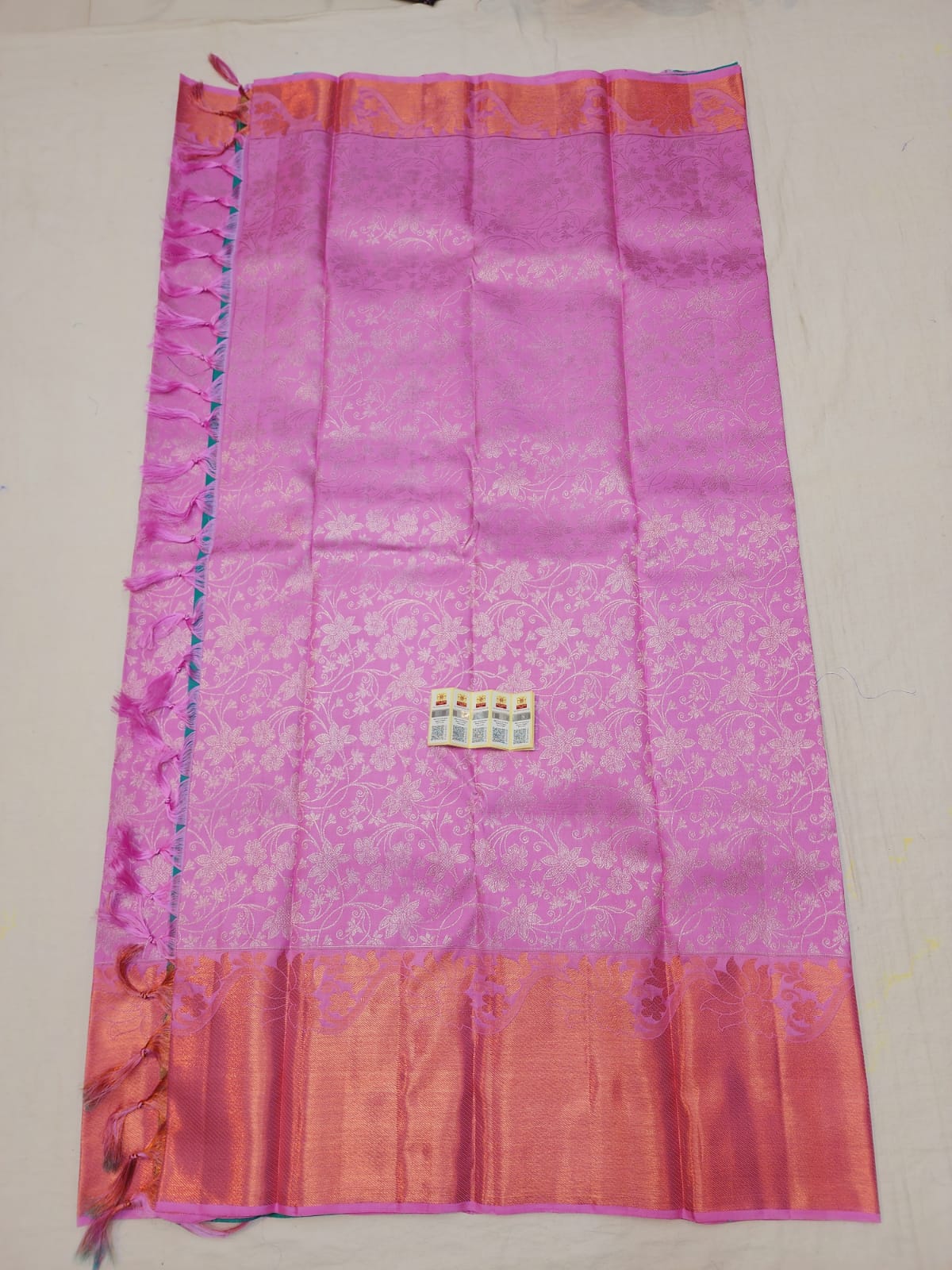 Bridal Kanchipuram Pure Silk Saree Pink Kanjivaram Sari| SPK117