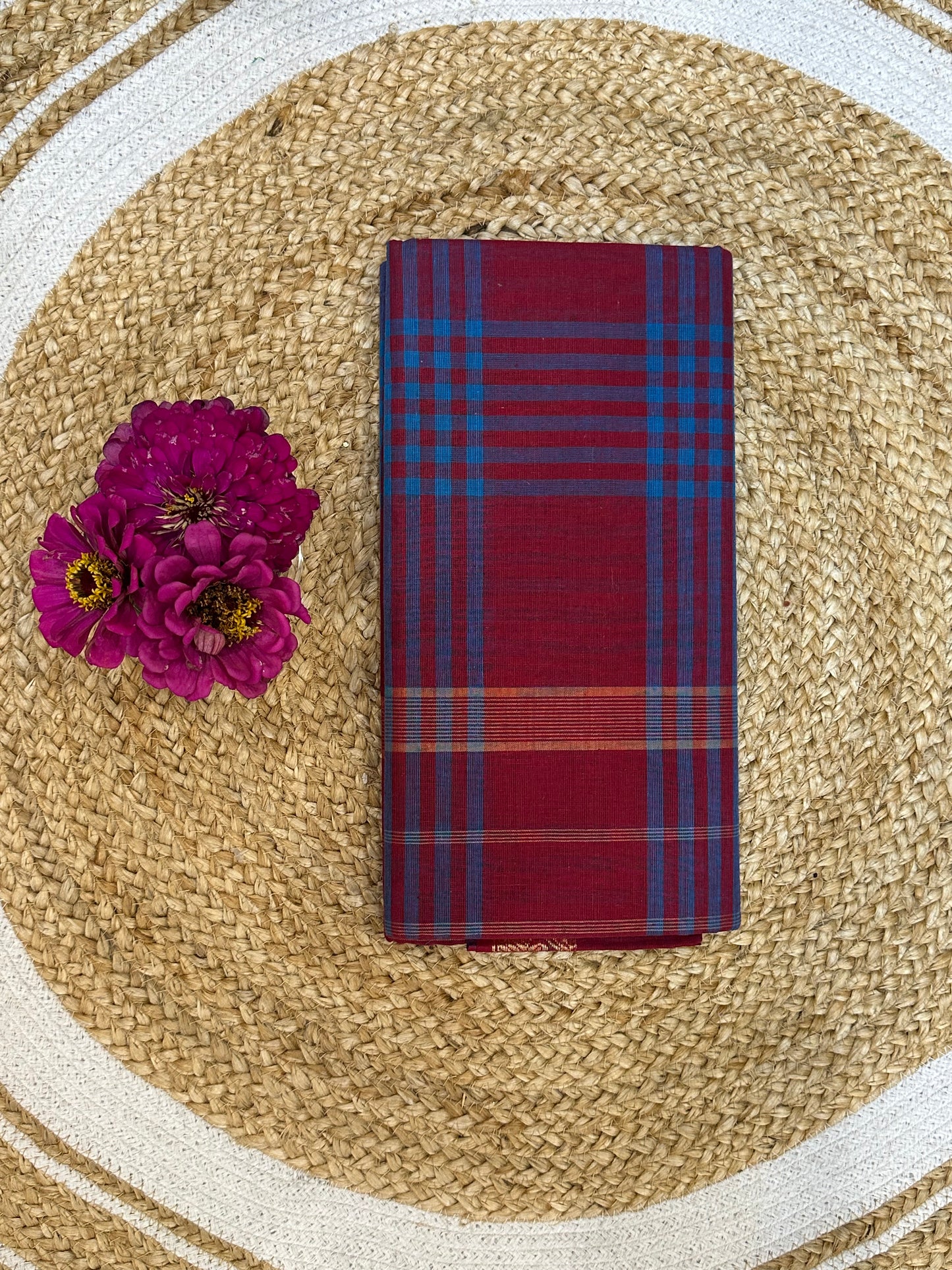 Sungudi Cotton Sari checked Indian Saree S60